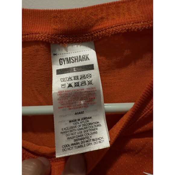 Gymshark T-Shirt Men's Large Orange Crew Neck Graphic Tee Shirt Athletic - Picture 2 of 3